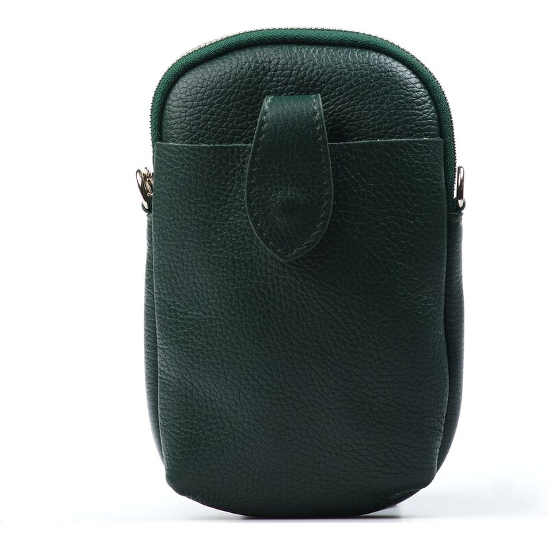 Blaire Kožená mini kabelka Terri na telefón fľaškovo zelená 64987940
