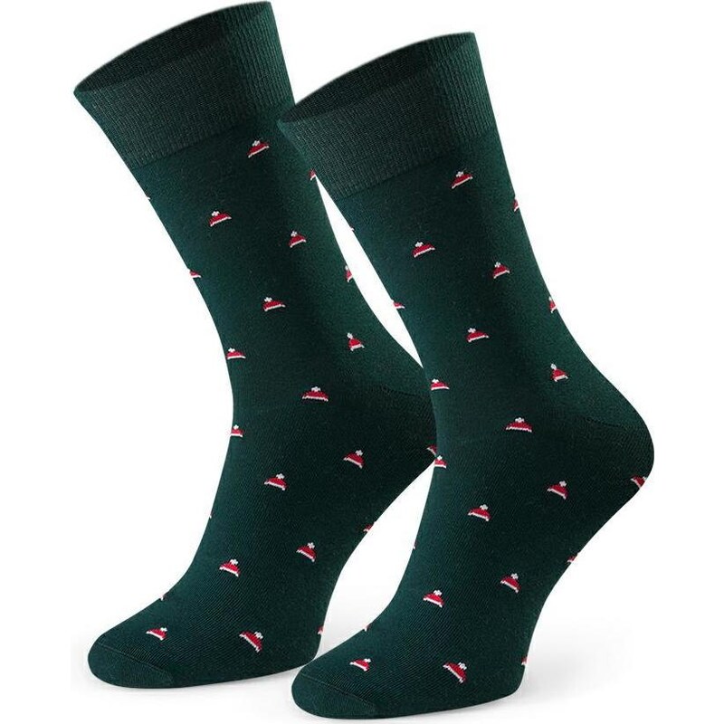 BASIC Tmavozelené pánske vianočné ponožky Art.056 JC237, GREEN 58402859