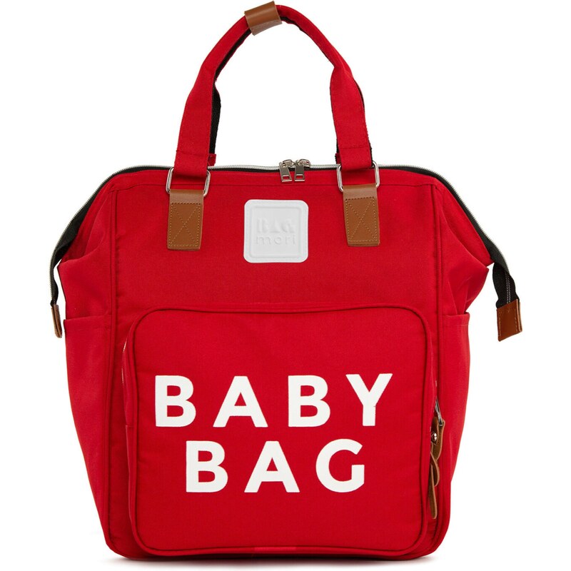 Bagmori Prebaľovacia taška hnedá / červená / biela 58403501