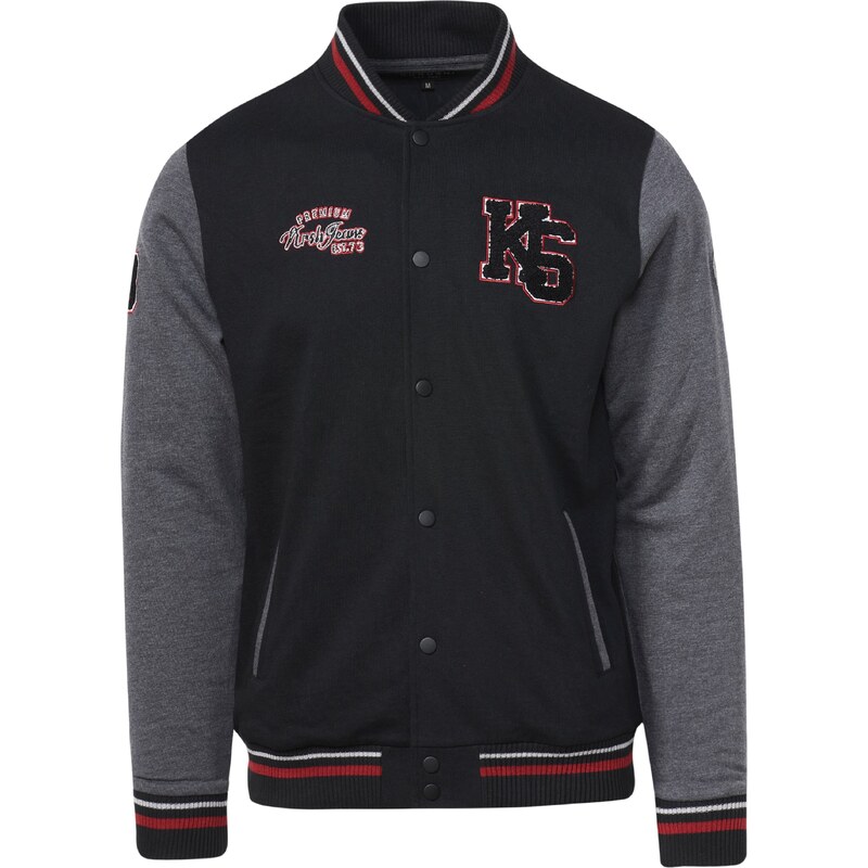 KOROSHI Prechodná bunda sivá melírovaná / červená / čierna / biela 58403814