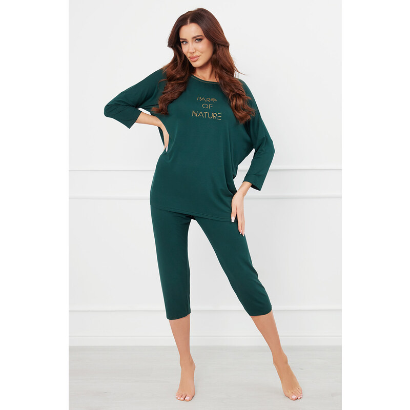Italian Fashion Dámske pyžamo Natura zelené, Farba zelená 58403341