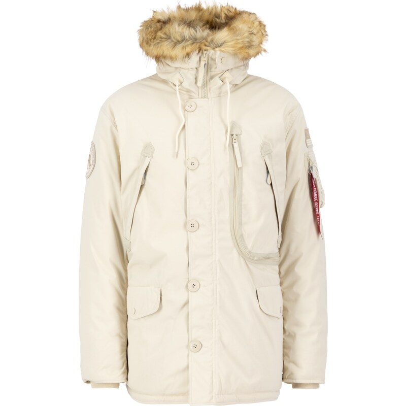 ALPHA INDUSTRIES Zimná parka béžová / hnedá / červená 58422186