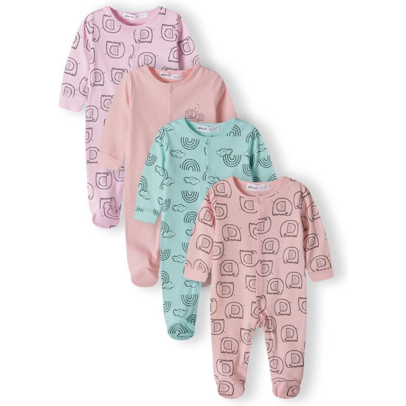 MINOTI Pyžamo mätová / orgovánová / svetloružová / čierna 58403914