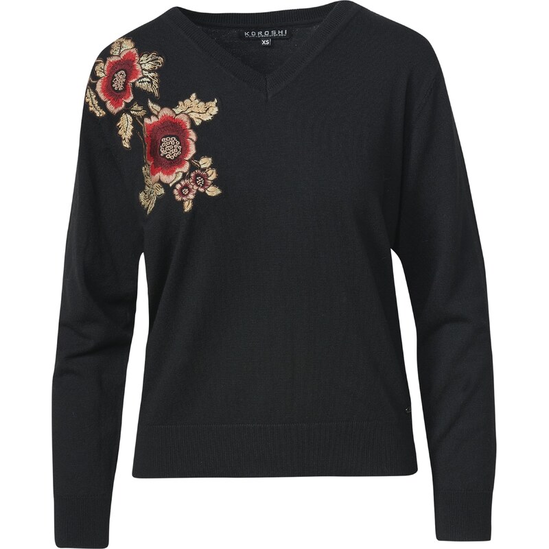 KOROSHI Sveter béžová / červená / čierna 58403827