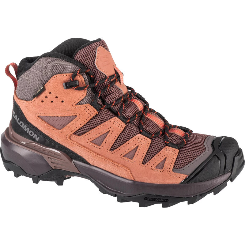 Svetlohnedé dámske turistické topánky Salomon X Ultra 360 Ltr Mid GTX 58410627