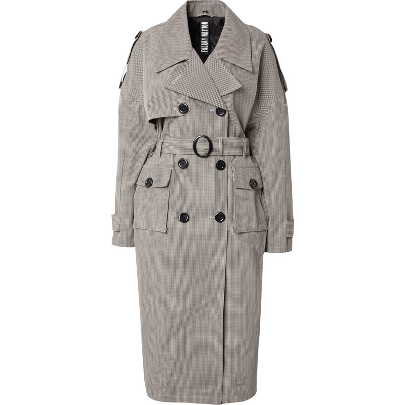 FREAKY NATION Prechodný kabát Like Tiffany svetlosivá / čierna 58412762