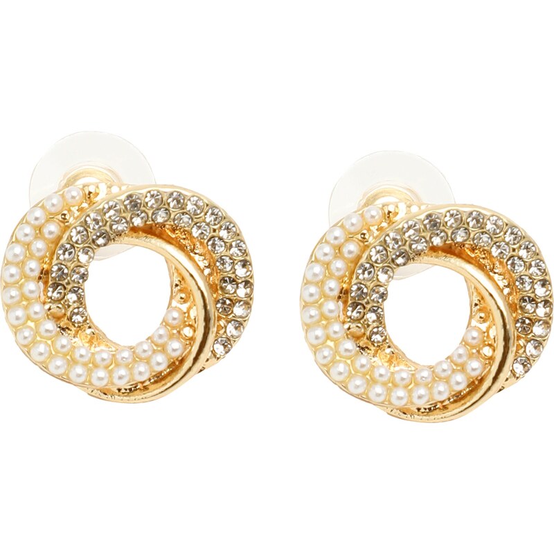 SOHI Náušnice Cayley zlatá / biela 58412213