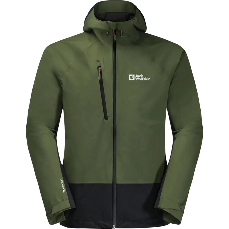 Tmavozelená pánska hardshellová bunda Jack Wolfskin Eagle Peak 2l Jkt 58415359