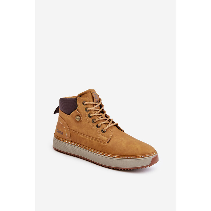 BIG STAR SHOES Lace-up mens ankle boots Big Star Hi-Poly System Camel 60160827