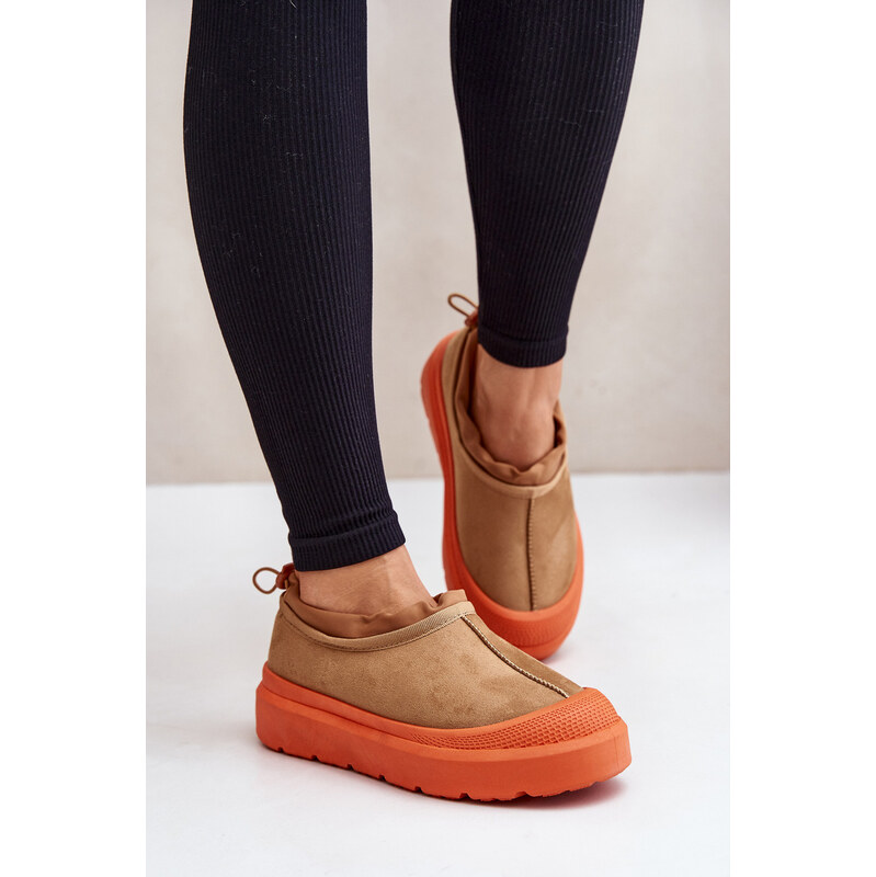 Boto Womens platform snow boots with low shin part Camel Izamine 60160928