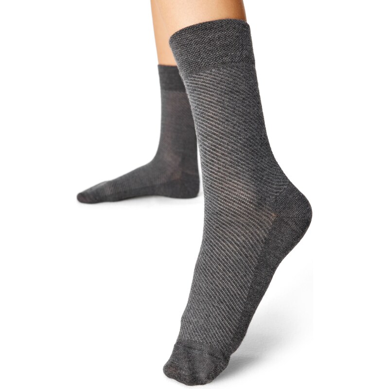 Vlnka Žakárové vlnené ponožky Merino šedá 55325342