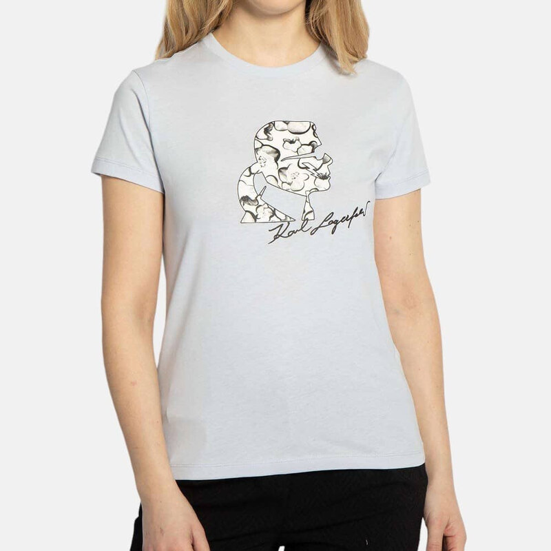 Dámské světle modré triko Karl Lagerfeld 56053 58418800