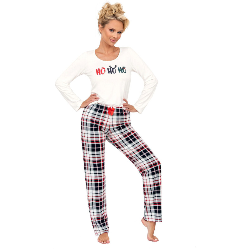 Dámske dlhé krémové pyžamo Ho Ho - Donna 58419660