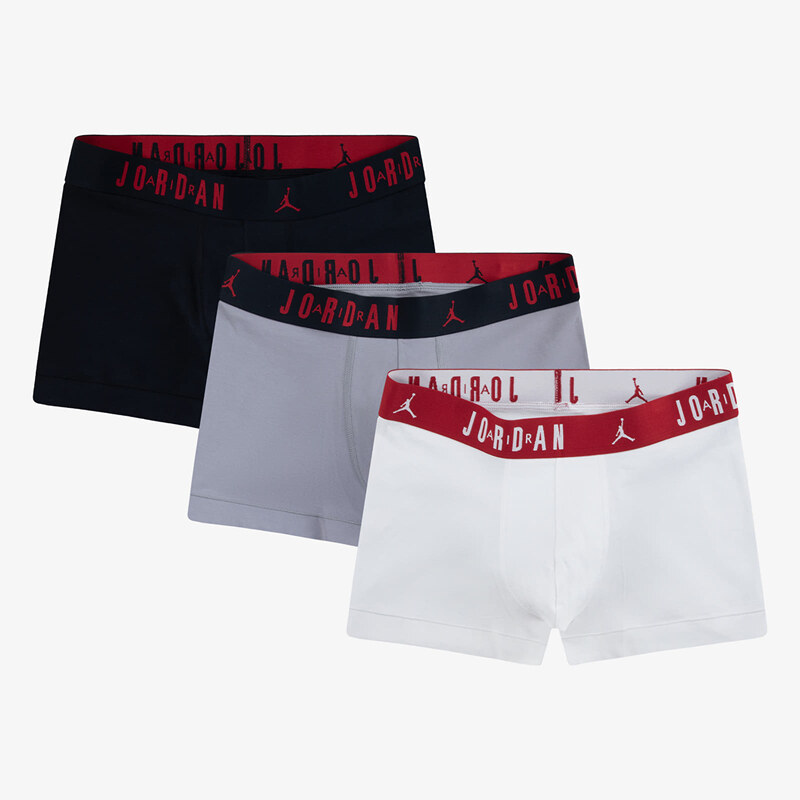 Boxerky Jordan Mens Flight Cotton 3-Pack Trunk Black/ White L 58420639