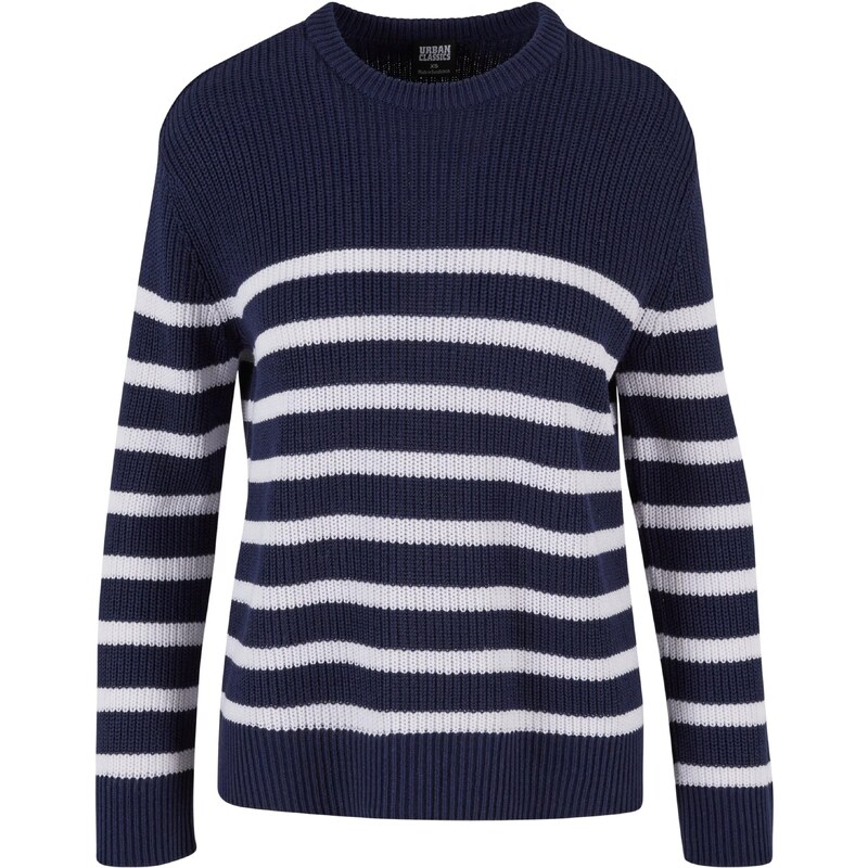 Urban Classics Sveter námornícka modrá / biela 58421873