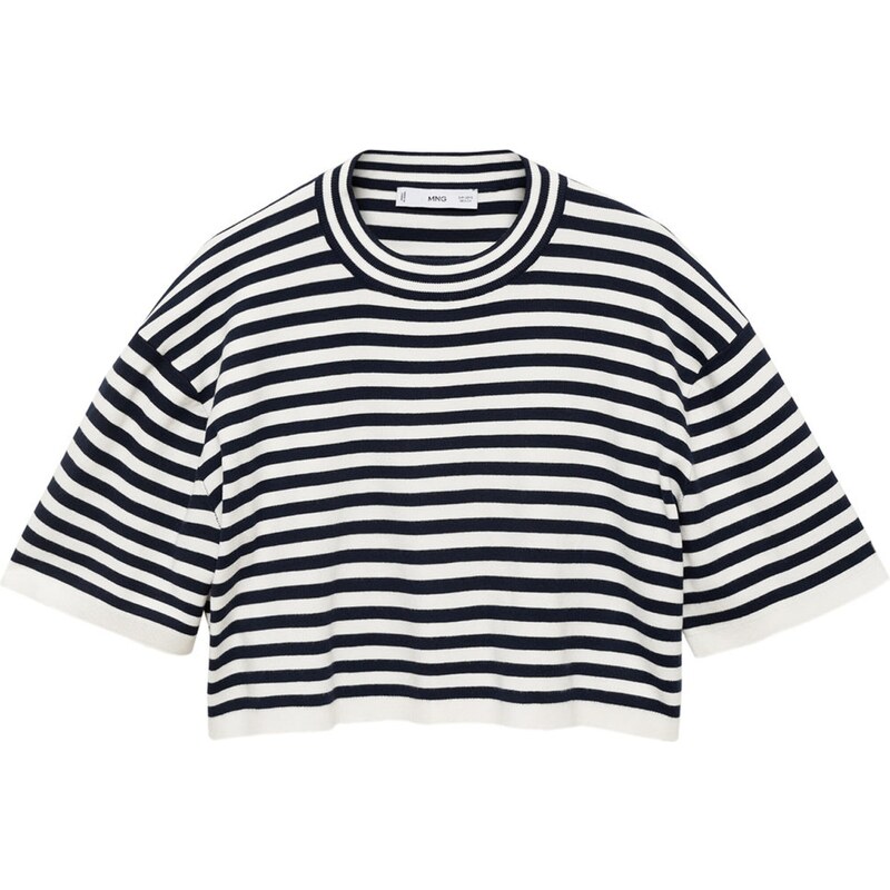 MANGO Sveter GRUMETE námornícka modrá / biela 58423413