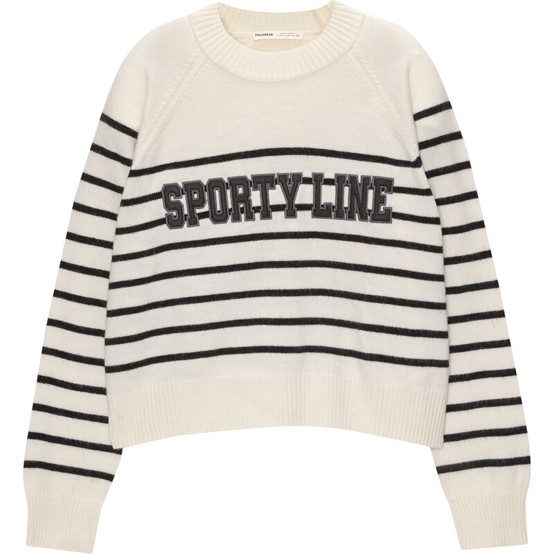 Pull&Bear Sveter nebielená / tmavosivá / čierna 58424022