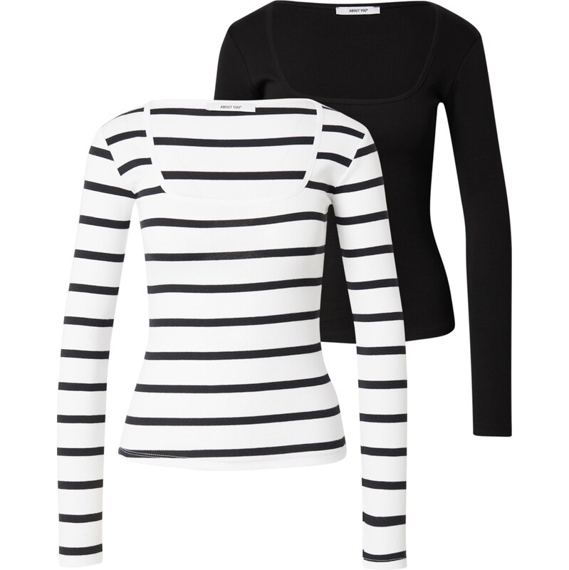 ABOUT YOU Tričko Sita čierna / biela 58424317