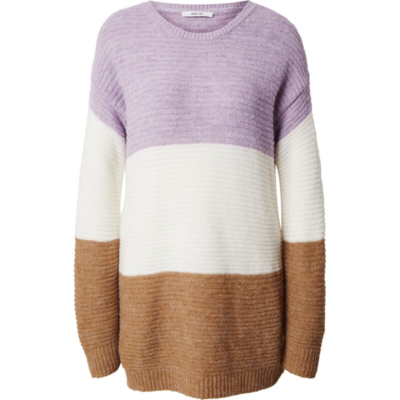 ABOUT YOU Sveter Larissa hnedá melírovaná / fialová melírovaná / 58450568