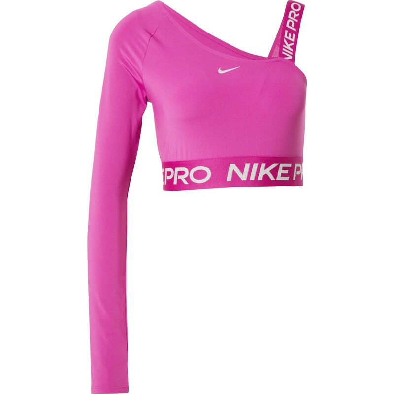 NIKE Funkčné tričko Pro Shine fuksia / šedobiela 58427714