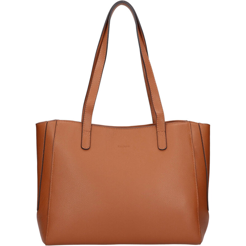 Elegantná dámska kožená kabelka Katana Petti - koňak 58430267