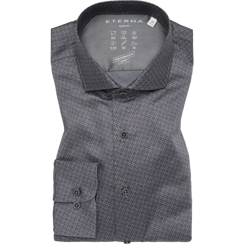 Pánska sivá performance strečová košeľa ETERNA slim fit 58430934
