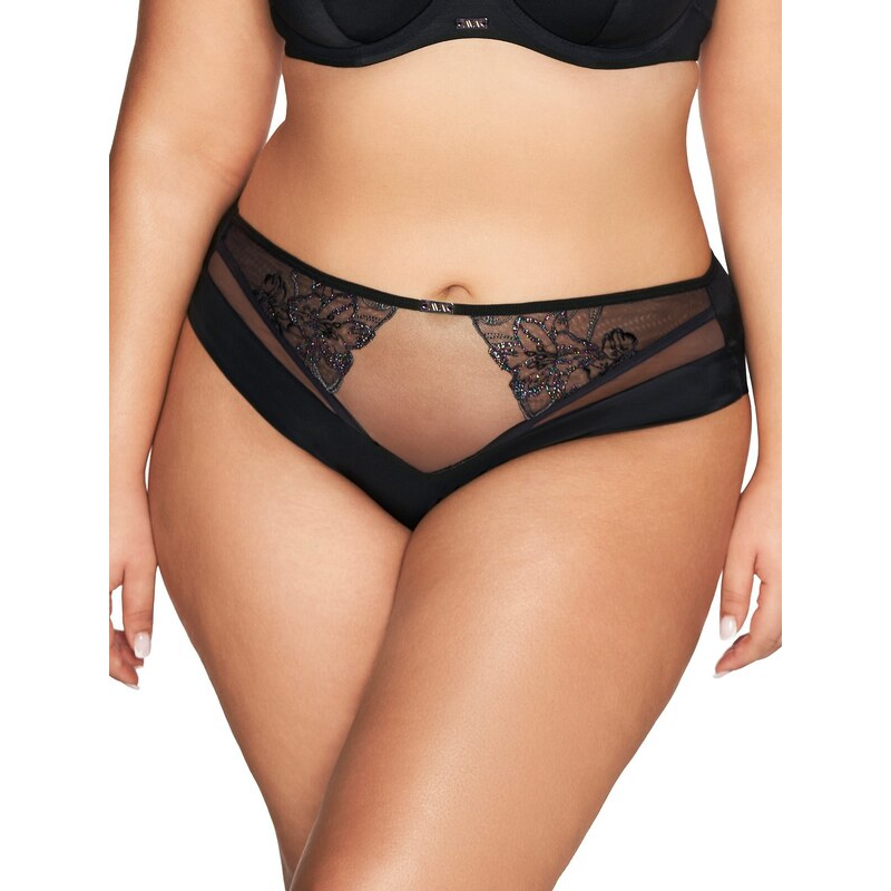 AVA LINGERIE Čierne dámske čipkové brazílky Ava 2071/B Brazyliany S 58431514