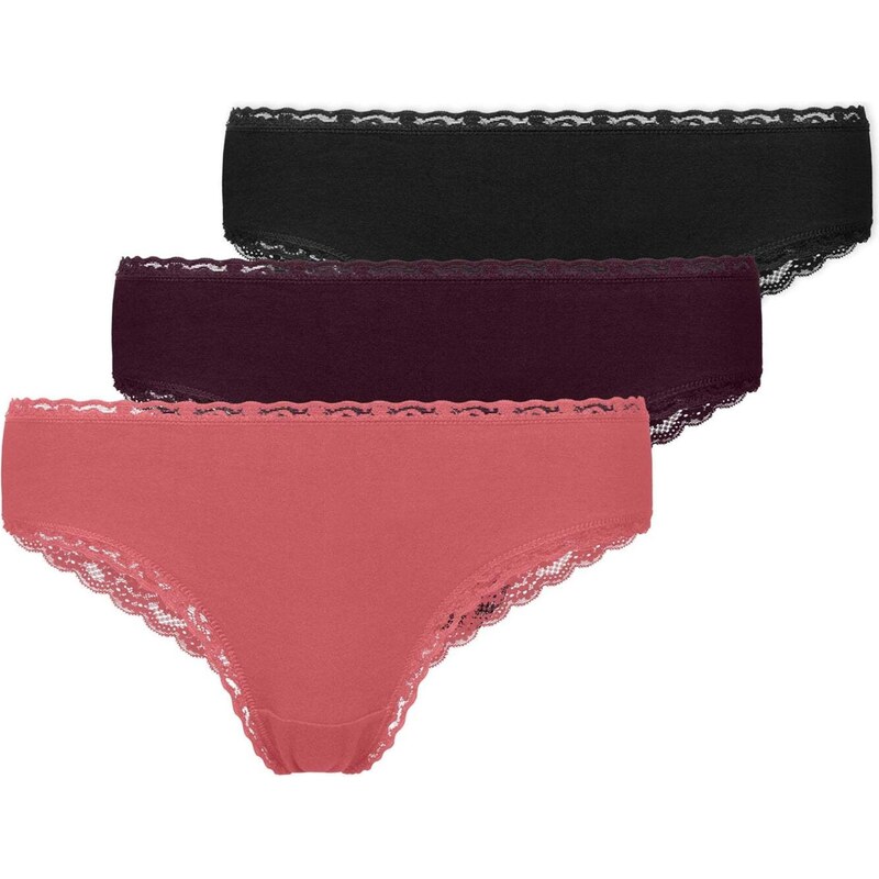 SNOCKS Nohavičky svetlofialová / vínovo červená / čierna 66256867