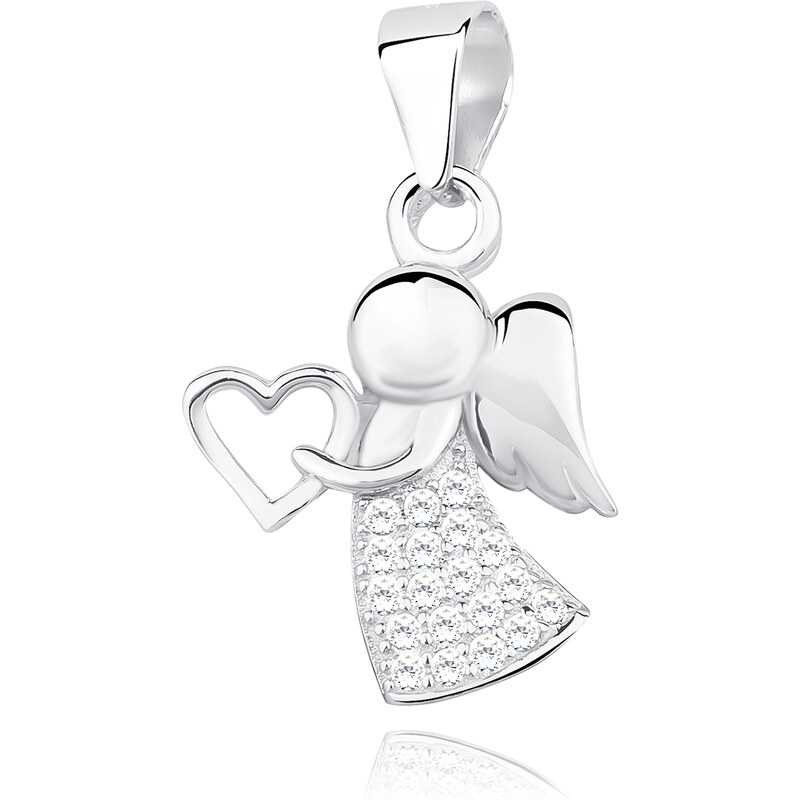 Olivie ​​Strieborný prívesok ANJEL so srdiečkom 2585 14271490