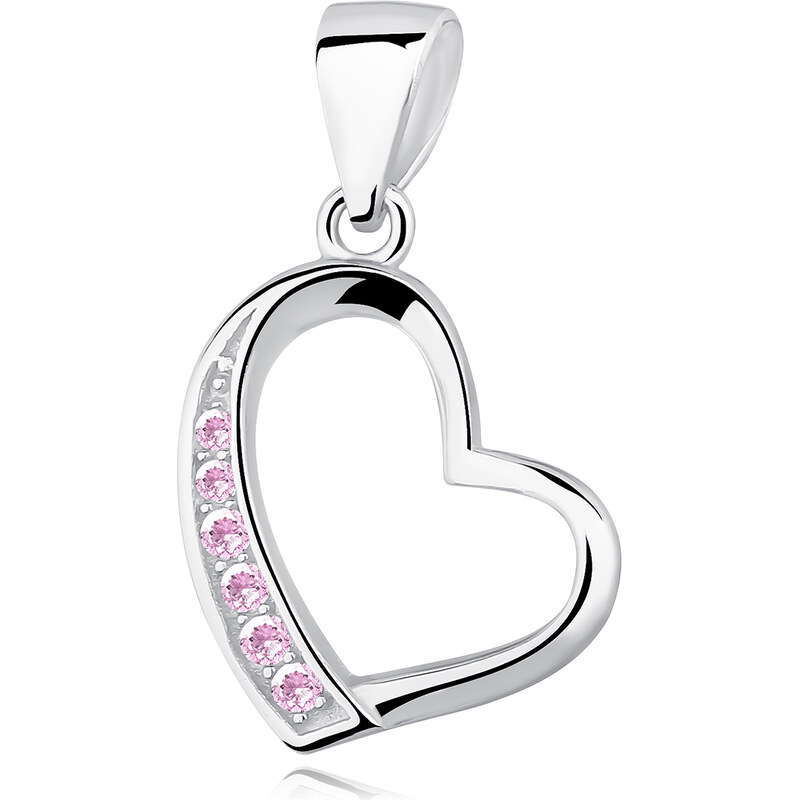 Olivie Strieborný prívesok ružové SRDCE 3395 14843290