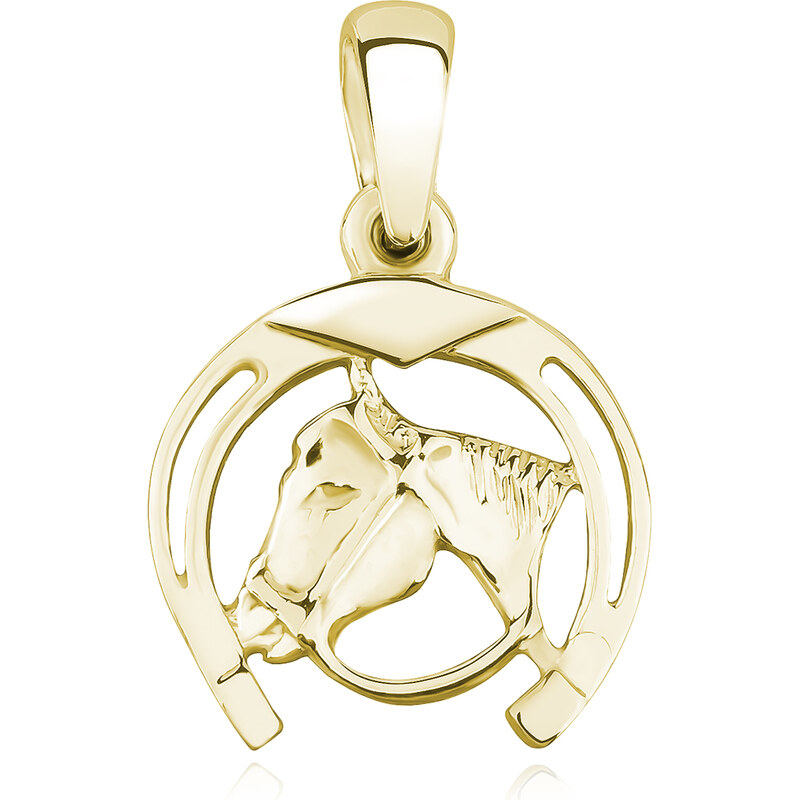 Olivie Strieborný prívesok PODKOVA S KOŇOM GOLD 4556 20803399