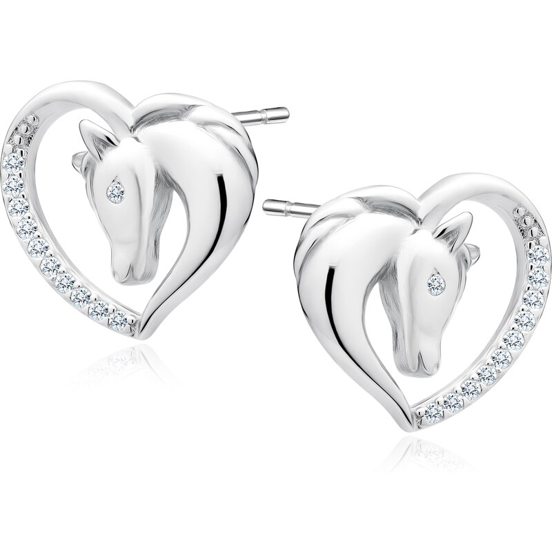 Olivie Strieborné náušnice KÔŇ V SRDCI 4655 21224215