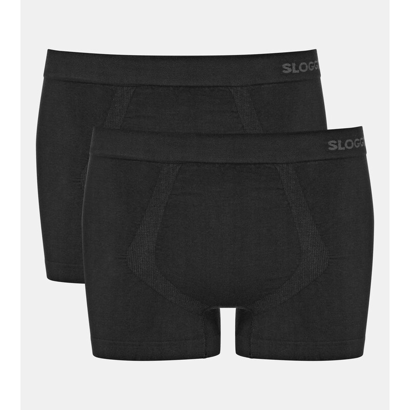 Pánske boxerky GO Smooth Short 2P - BLACK - čierna 0004 - SLOGGI 58441417