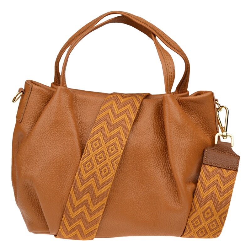 Camel kožená talianska crossbody kabelka Tea Camel Chiaro s prídavným 58442569