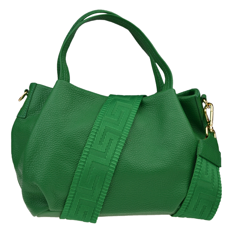 Zelená kožená talianska crossbody kabelka Tea Verde Freddo s prídavným 58442573