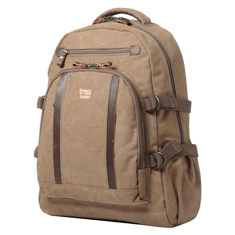 Troop London Značkový veľký mestský batoh hnedý (GTB814) 58444832