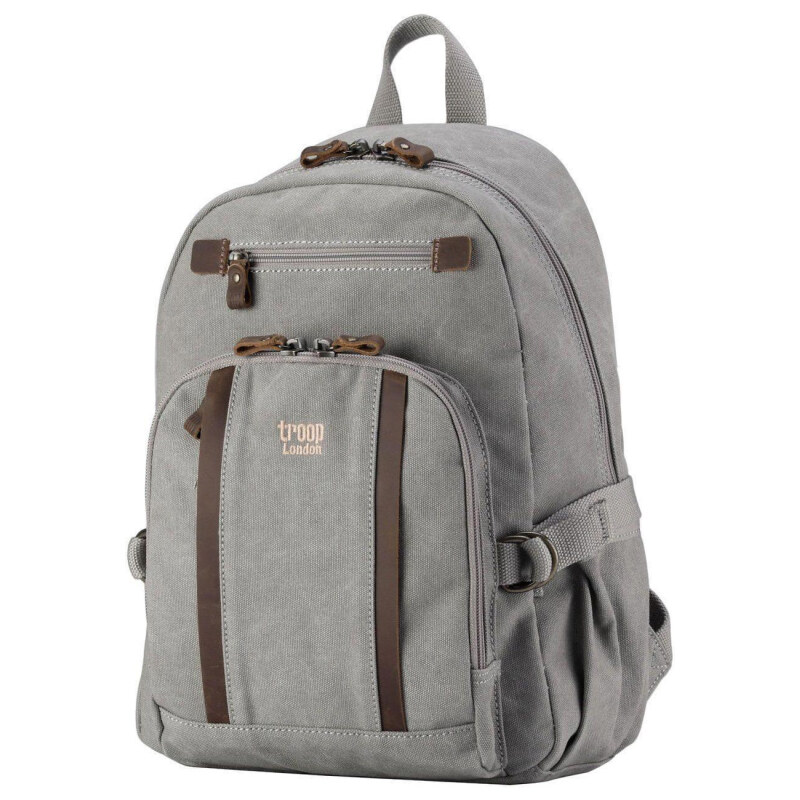 Troop London Značkový stredne veľký mestský batoh sivý (GTB812) 58444834