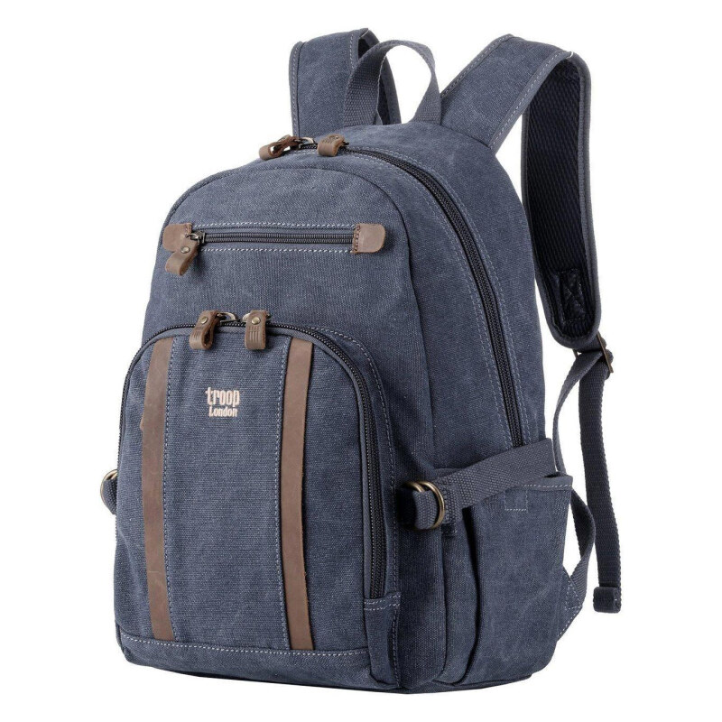 Troop London Značkový stredne veľký mestský batoh modrý (GTB808) 58444837