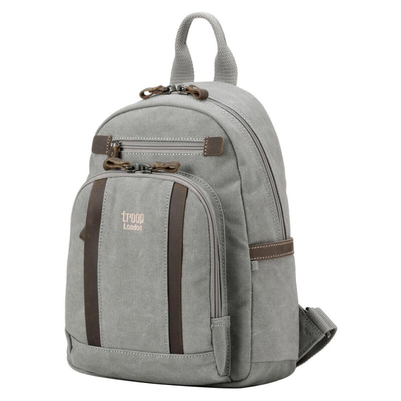 Troop London Značkový malý mestský batoh sivý (GTB805) 67281472