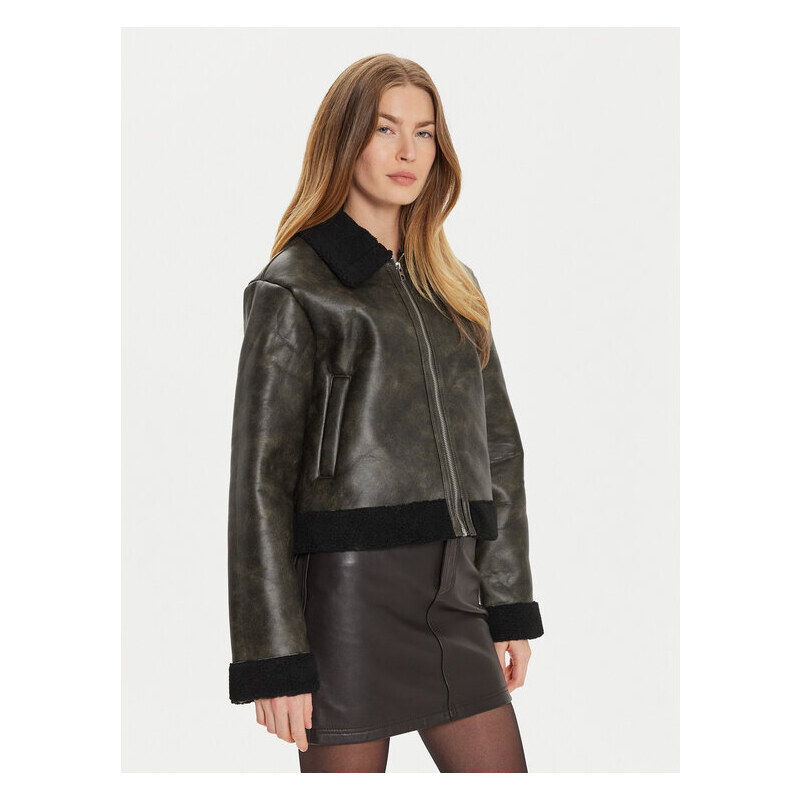 Bunda z imitácie kože Pieces 60848199
