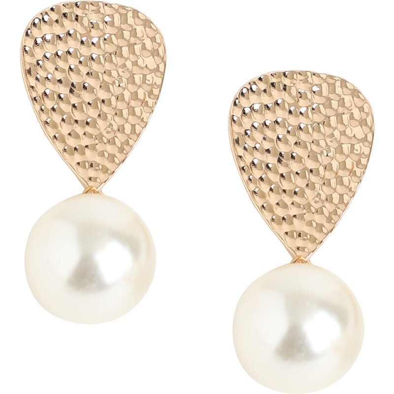 SOHI Náušnice Earlene béžová / zlatá 58450031