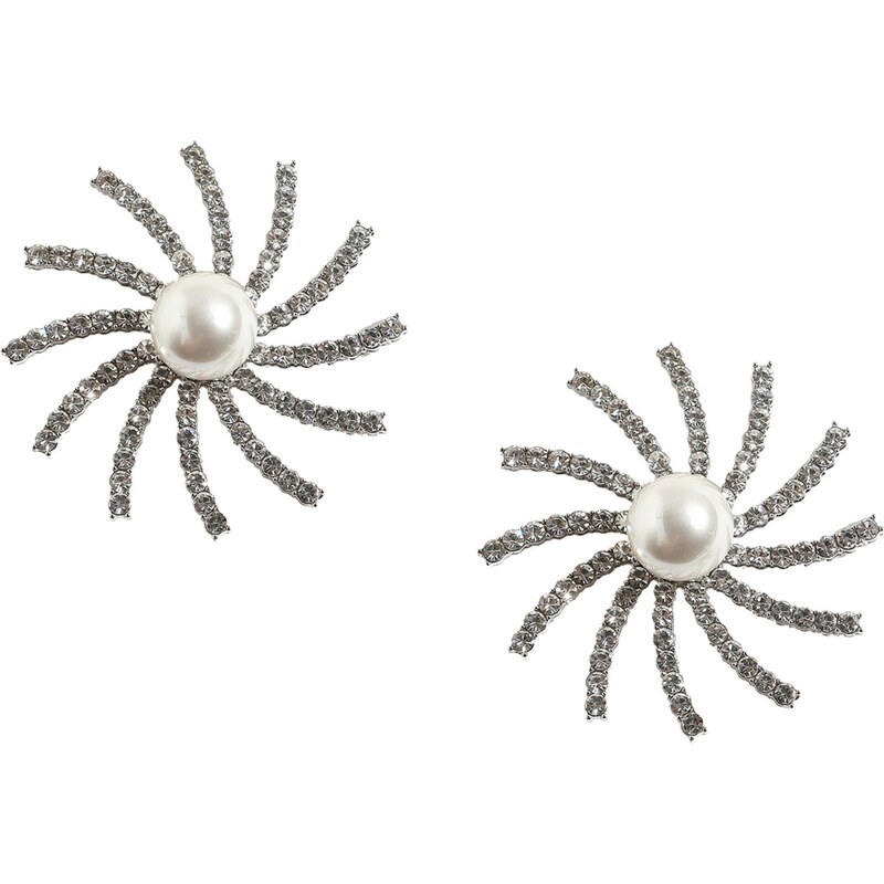 SOHI Náušnice Diot strieborná / perlovo biela 63146455