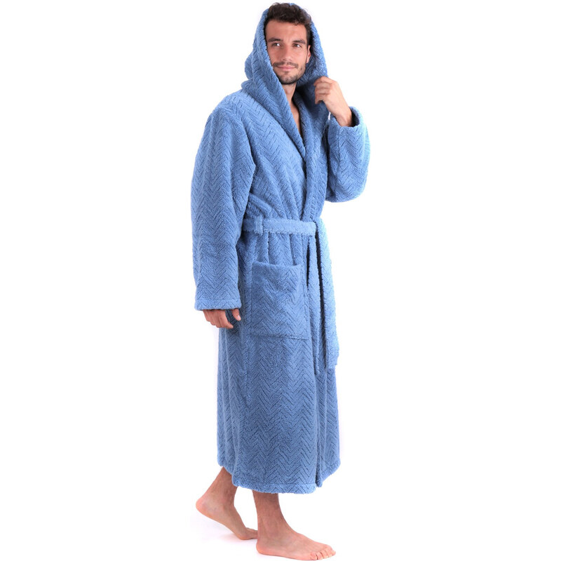 Unisex župan Athena s kapucňou 3116 denim light - Vestis 60298142