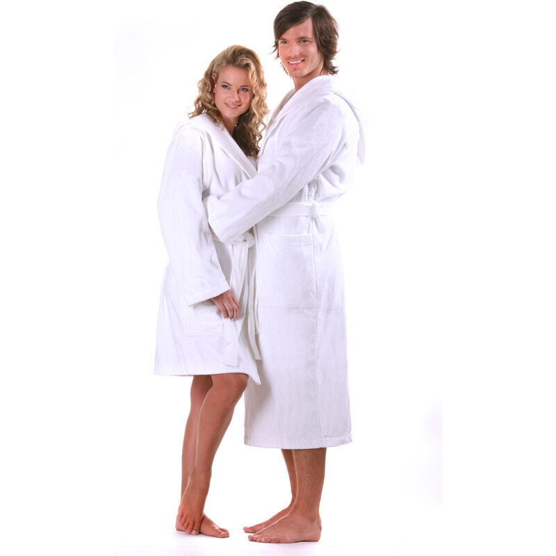 Unisex saunový župan s kapucňou 3150 biely - Vestis 58450796