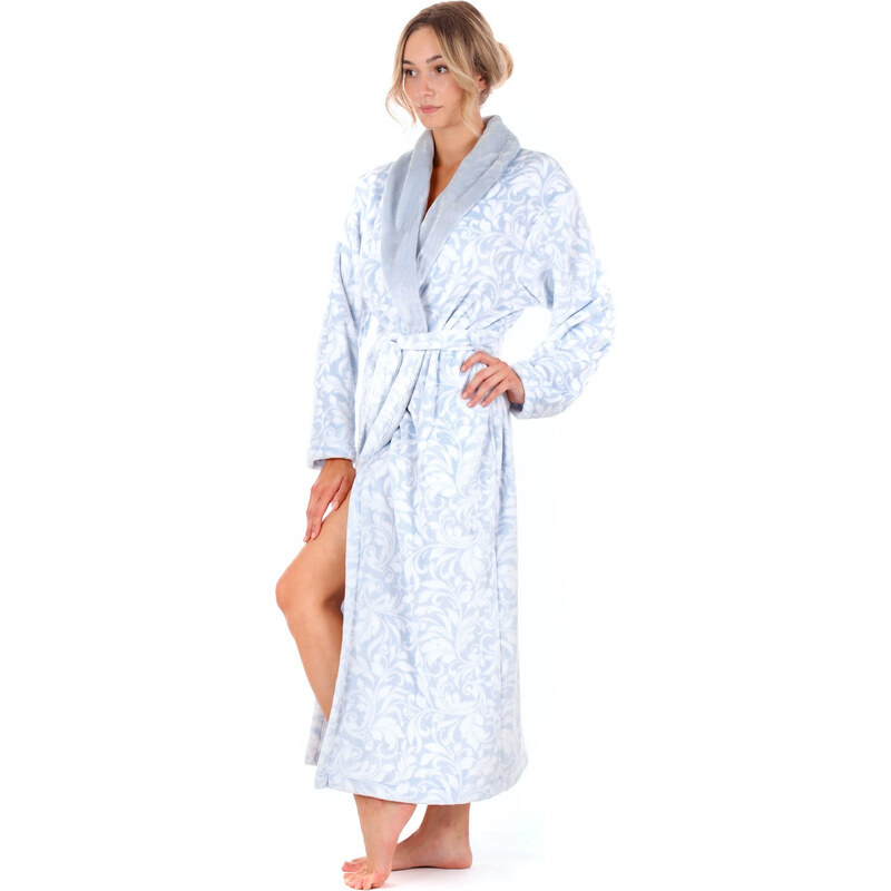 Dámsky vzorovaný župan Flora 2556 ice blue - Vestis 60298197