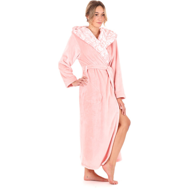 Dámsky župan Flora s kapucňou 3956 3050 pink pearl - Vestis 60298204