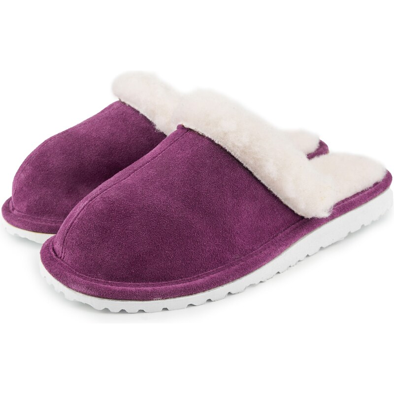 Vlnka Dámske kožené papuče s ovčou vlnou Marie červená veľkosti obuvi 57932242