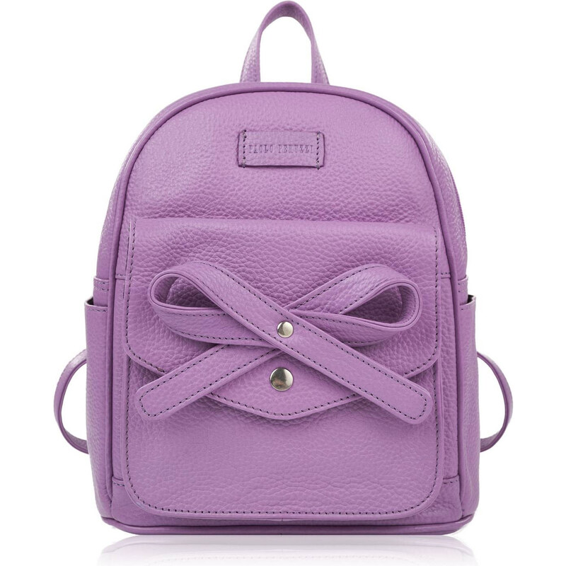 Paolo Peruzzi Dámsky kožený batoh s mašľou T-71-PU | fialová T-71-PU 58456515