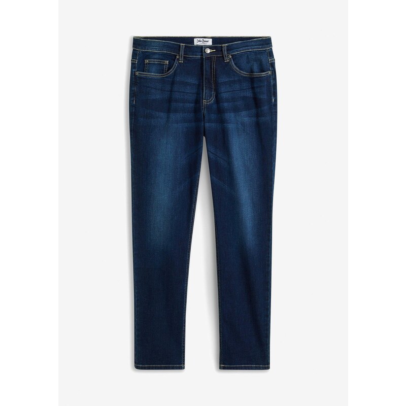 bonprix Strečové džínsy Regular Fit Tapered, farba modrá 44731857