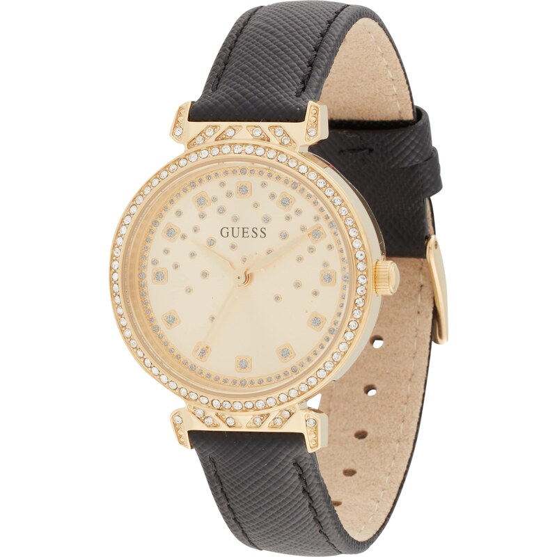GUESS Analógové hodinky Enchantment zlatá / čierna / priehľadná 58460245